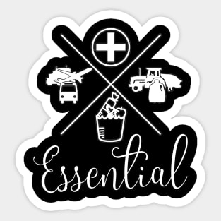 Essential Cursive Logo - White Sticker
